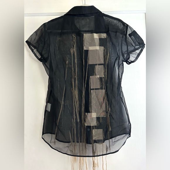 Rare Mens Costume National Homme Sheer Black Shirt Size 48 Made in Italy - Picture 11 of 15